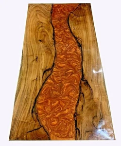 Orange River Epoxy Table, Dining, Coffee, Center Table Handmade Wood Resin Table - Picture 1 of 5