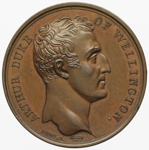 Ejército Inglés Pasa los Pirineos Medalla 1813 por N. Brenet para Mudie Eimer 1034 - Imagen 1 de 5