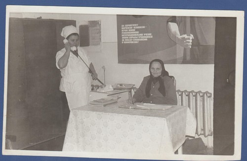 Beautiful Girl in white robe and woman in a headscarf Soviet Vintage ...