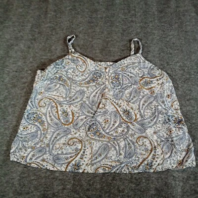 Camiseta sin mangas Old Navy para mujer grande azul cachemira botón causal costal BoHo capa base Foto 1 de 4