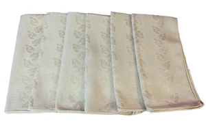 Juego de 6 servilletas de tela dorada hojas brillo texturizado cuadrado de 17 pulgadas ropa de cama vintage - Imagen 1 de 7