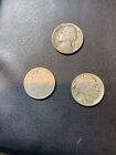 3 Old Us nickels A Buffalo, Liberty And A 35% Silver Ww2 Nickel