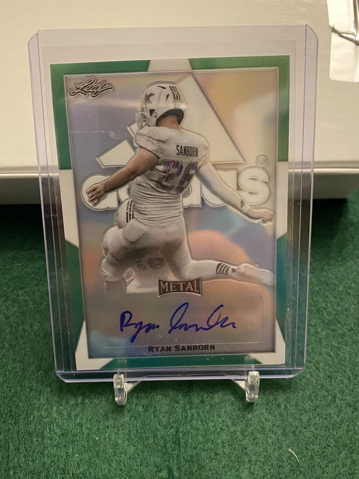 Ryan Sanborn 2019 Leaf Metal All American AUTO 1/1 Green Adidas Proof - Image 1 of 1