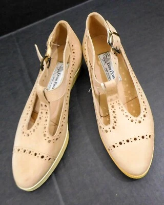 Zapatos planos EVAN PICONE NUEVOS CON ETIQUETAS para mujer con correa en T bronceado nobuck talla 6 estrechos hechos en Italia Foto 1 de 4