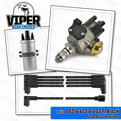 Viper High Energy Distributor Coil Black HT Leads Austin Mini Metro A PLUS 65DM4 - Image 1 of 4