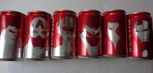 Set of 6 Marvel Themed Coca-Cola Cans (Opened, "First Edition") 7.5 FL OZ - Picture 1 of 3