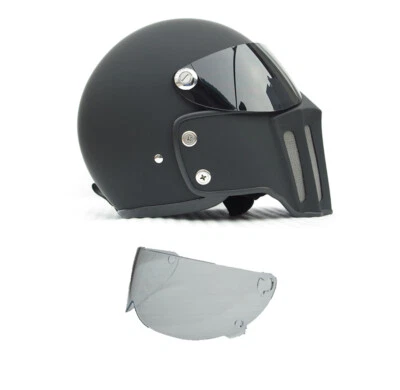 Casco de moto DOT Full Face con máscara negra+clara vintage personalizado Foto 1 de 4