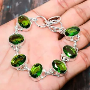 Peridot Gemstone Handmade Gift Bracelet 7-8" j700 - Picture 1 of 4