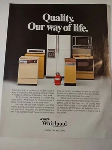 Publicidad impresa vintage de electrodomésticos Whirlpool Quality Our Way of Life - Imagen 1 de 4