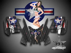 POLARIS PRO RMK - RUSH 2010-2015 Decal Wrap Graphics Aircraft Pinup Grey - Bild 1 von 1