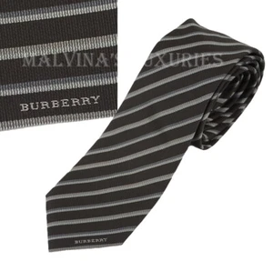 BURBERRY LONDON TIE WOVEN SILK CLASSIC STRIPED NEW AUTH - Picture 1 of 6