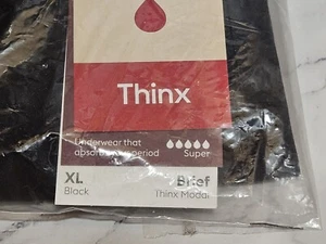 Thinx XL Super Periodenunterwäsche Slip Neu mit Etikett Schwarz Neu mit Etikett - Bild 1 von 4