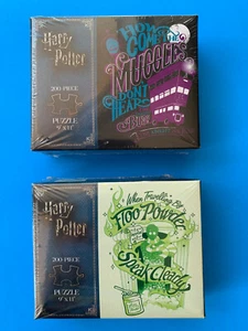 USAopoly Harry Potter Floo Powder & Muggles Bus 200 Piece Puzzles Lot Of 2 ~ New - Picture 1 of 4
