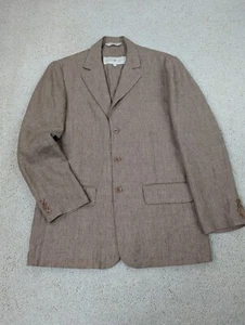 Joseph Abboud Sport Coat Mens Medium Tan Linen Jacket Blazer Unlined Summer 42R - Picture 1 of 12