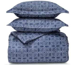 Jennifer Adams Home Essentials 3 Piece Duvet Set - Queen Cobalt Blue NEW in Pkg. - Picture 1 of 6
