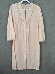 VINTAGE COTTAGECORE Barbizon Nightgown Womens Large USA Made Embroidered - Picture 1 of 12