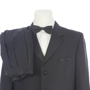 Jones New York Black Three Button Tuxedo 2 Piece 43S 43 Short 32x30 Gala Formal - Picture 1 of 12