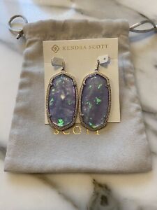 Kendra Scott Danielle Silver Statement Earrings In Iridescent Lilac Illusion 