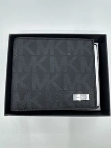 Michael Kors Black Bifold Leather Men's Jet Set Wallet New  - Picture 1 of 13