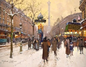 Eugene Galien Laloue Bastille Square Canvas Print 16 x 20 - Picture 1 of 4