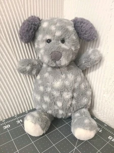 Mary Meyer 10 Inch Grey Dog White Spots Polka Dot Plush Stuffed Animal Toy  - Picture 1 of 12