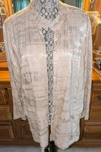 Chaqueta Johnny Was GRANDE Bordi Satén Bordada Tinte Rosa Champagne: LEER - Imagen 1 de 15