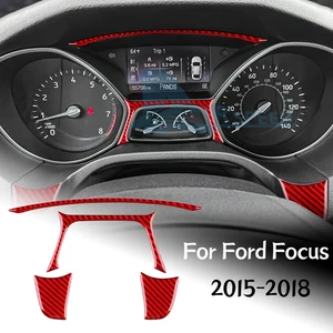 Speedometer Frame Panel Cover Carbon Fiber Red Sticker Fit Ford Focus 2015-2018 - Picture 1 of 9