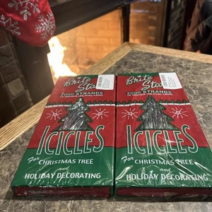 VTG 2 Boxes Brite Star Silver Icicles Retro Christmas 2000 Strands 18 Inch New - Bild 1 von 2