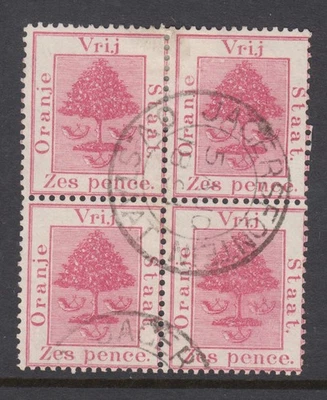 Оранжевый свободного состояния, SG 4 б/у 1868 6p бледно-розовый апельсиновое дерево, JAGERSFONTEIN отменить - Изображение 1 из 2