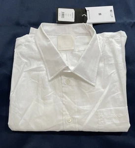 Givenchy Hemd mit Knopfleiste Herren Kurzarm Designer gestreift weiß transparent Gr. 41 - Bild 1 von 5
