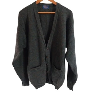 Vtg Pendelton Mens L Virgin Wool Melange Knit Buttons Cardigan Sweater Grandpa - Picture 1 of 10