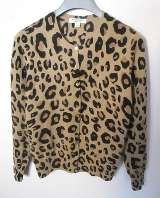 M&S Autograph 14 100% Cashmere Animal Print Camel Mix Jumper - Image 1 of 4