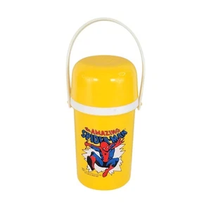 Vintage 1984 Marvel The Amazing Spider-Man Yellow Carry Flask by Bluebird - Rare - Picture 1 of 10