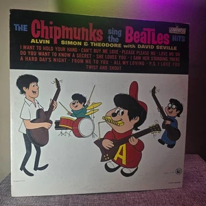 The Chipmunks–Sing the Beatles Hits–1964 Liberty–LRP 3383 Vinyl Record LP - Picture 1 of 4