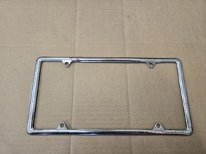 Chrome Metal Vintage Vanity License Plate Tag Frame Logo Holder Accent Surround - Bild 1 von 3