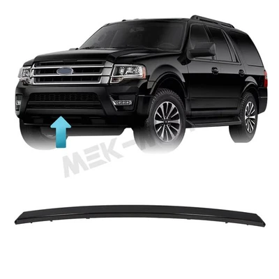 For 2015 2016 2017 Ford Expedition Front Bumper Cover Molding Gloss Black Foto 1 de 4