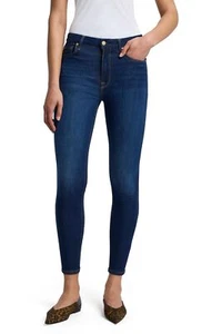 7 For All Mankind Women's High Rise Skinny Fit Ankle Jeans, Slim Illusion Tried - Picture 1 of 3