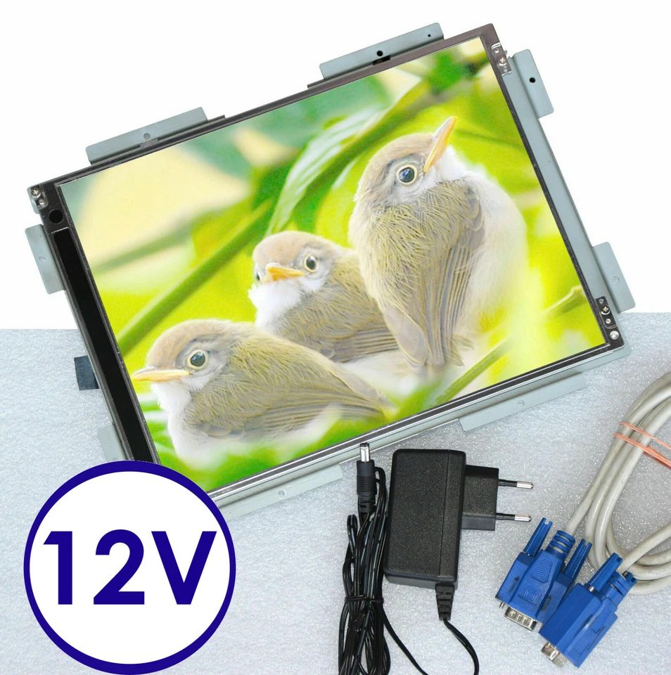 MONITOR TFT 30cm 12" DISPLAY OPENFRAME NECESSITA 12V 12VOLT SOLO 6W POWERSUPPLY M08 - Immagine 1 di 1
