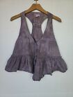 O'NEILL WOMEN'S BEACHY BUTTON FRONT TANK TOP WITH LACE TRIM PURPLE SMALL S 