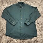 Vintage Gitman Bros Shirt Mens Large Green Gingham Check Long Sleeve Button Down