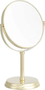 Tabletop Mount Vanity Mirror, 1X/5X Magnification, Iron, 7.2"L X 4.92"W, Gold - Picture 1 of 12