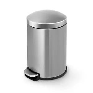 1.3 Gal./5 Liter Stainless Steel Step-on Trash Can Set for Kitchen and Bathroom - Picture 1 of 9