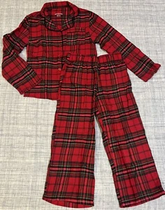 Bee & Willow Kid's Christmas Pajama Two Piece Set, Red Plaid, Size XS (4-5) NEW - Picture 1 of 4