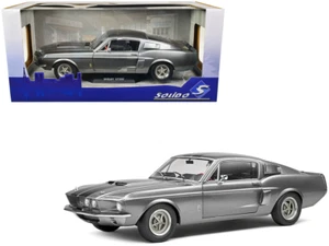 1/18 Solido 1967 Shelby GT500 y rayas negras modelo diecast coche gris S1802905 - Imagen 1 de 2