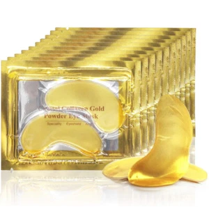 20 Pcs Under Eye Crystal Collagen Gel Pad Gold 24k Anti Aging Wrinkle Face Mask - Picture 1 of 3