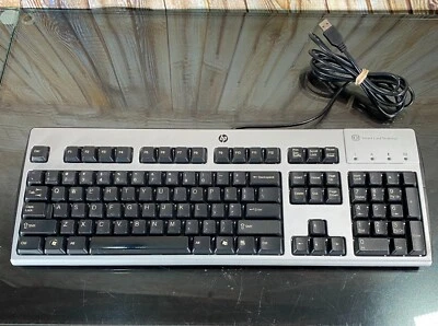 12x HP KUS0133 Keyboard USB Silver Desktop Smart Card Terminal 434822-004 - Image 1 of 4