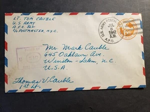 APO 862 ST. JOHNS, NEWFOUNDLAND, CANADA 1942 Censored WWII Army Cover Officer - Picture 1 of 2