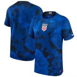 USA MNT Nike 2022/23 Away Breathe Stadium Replica Blank Jersey Blue Soccer - Picture 1 of 1