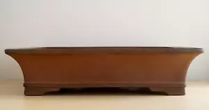 Japanese Bonsai Pot Tokoname NAKANO GYOZAN 18.2"(46.2cm) Unglazed Rectangle Y672 - Picture 1 of 14