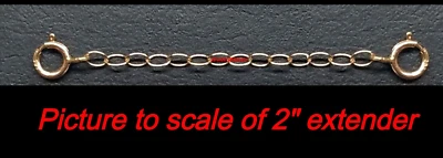 Cable 14k 2mm Oro Rosa Sólido 5mm DOBLE Resorte Anillo 3" Cadena Extensor Seguridad Foto 1 de 4